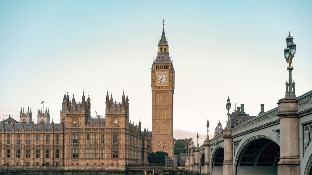 Big Ben and the Houses of Parliament in London, England