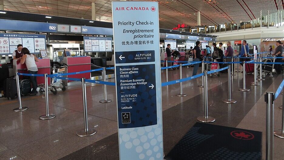 Air Canada priority check-in area for elite status passengers