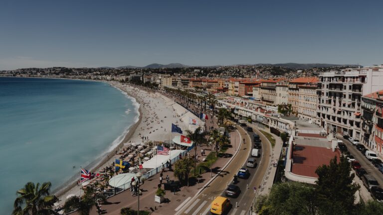 Nice, France along the French Riviera representing an open-jaw flight