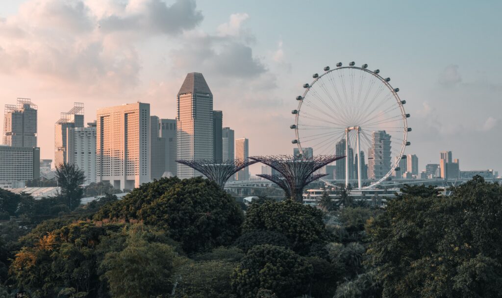 Singapore skyline during sunset, illustrating how choosing the best flight often creates more travel value than simply booking the cheapest airfare.