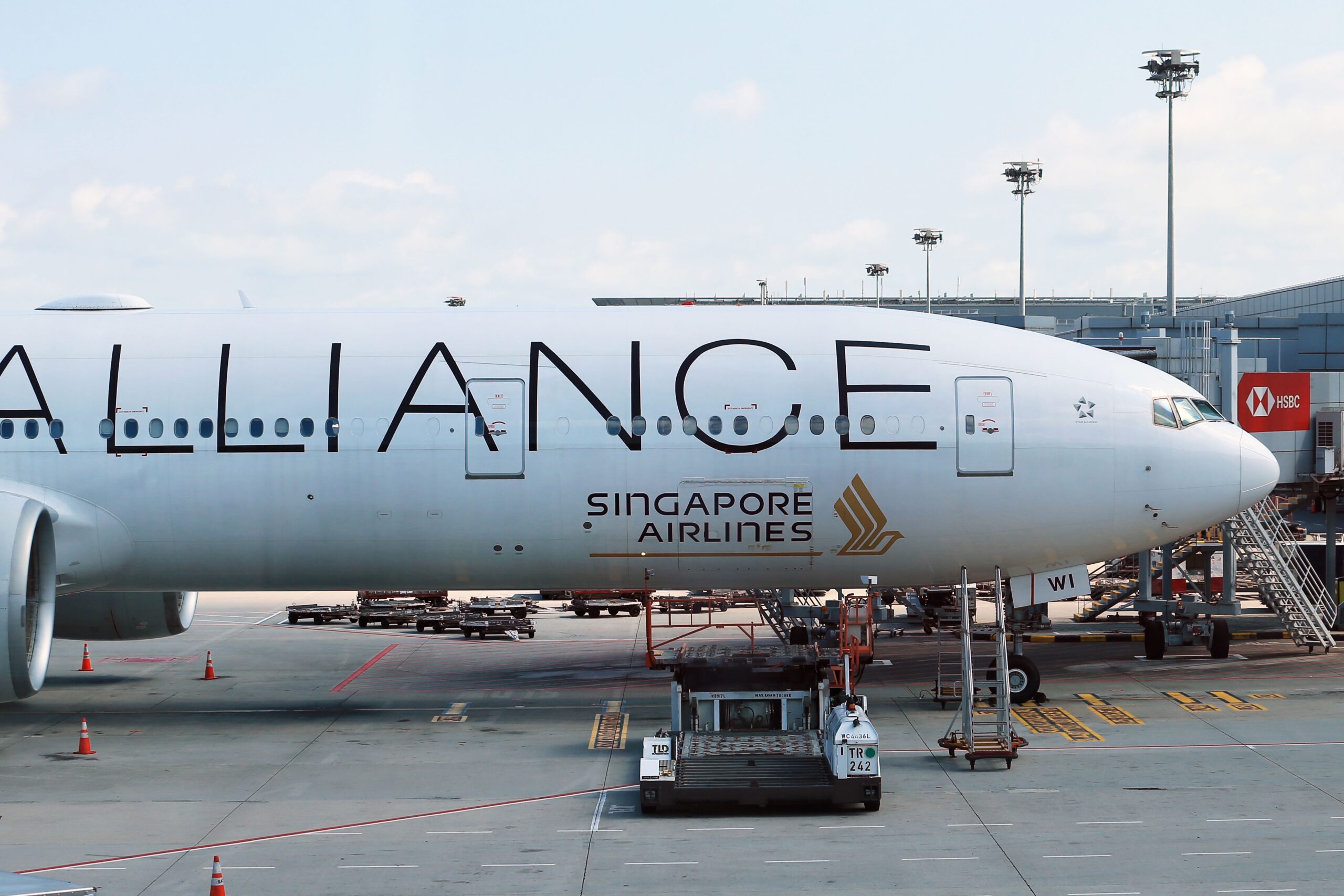 Singapore Airlines aircraft at gate for KrisFlyer miles value for redemptions